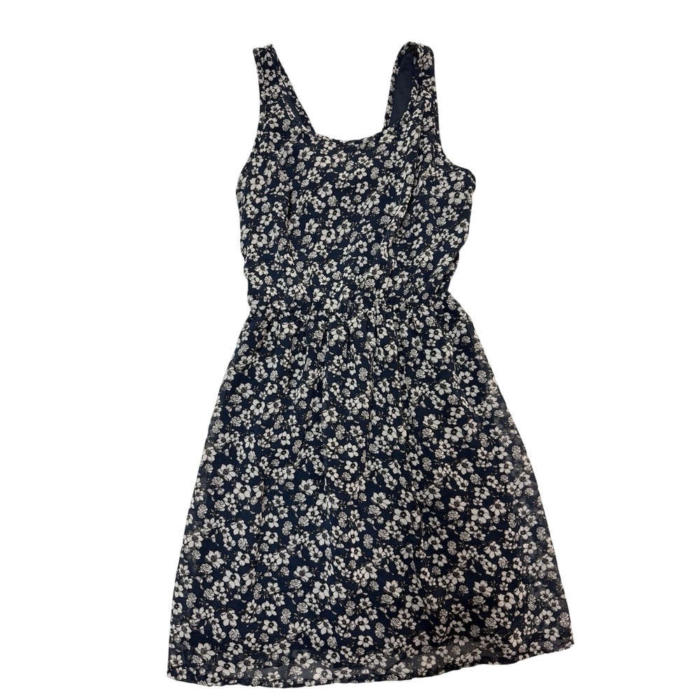 H&M Blue Floral Mini Dress NWT‎  Key Hole Back Sleeveless Fairy Cottage Grunge